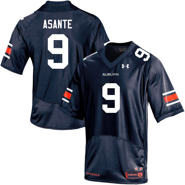 Auburn Tigers Men's Eugene Asante #9 Navy Under Armour Stitched College 2022 NCAA Authentic Football Jersey CFO5874LK